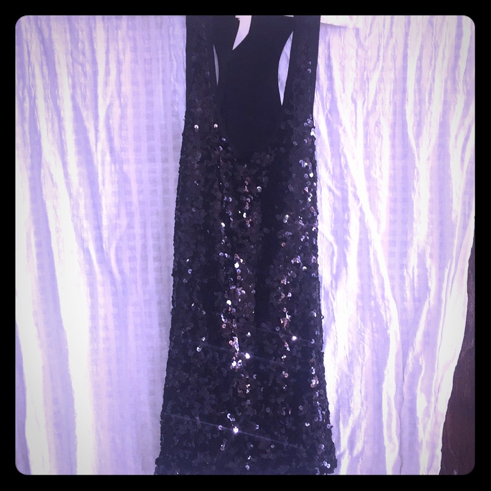 Little black sequins dress